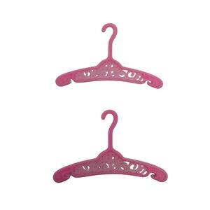 Vintage Barbie Pink Doll‎ Clothes Hangers Lot of 2 Miniature Toy Hangers